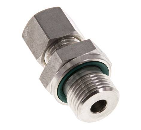 G 3/8'' Außengewinde x 8L Edelstahl-Verschraubung mit FKM-Dichtung 315 bar DIN 2353