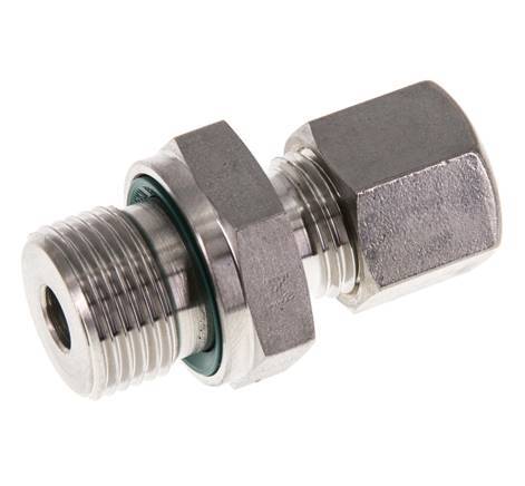 G 3/8'' Außengewinde x 8L Edelstahl-Verschraubung mit FKM-Dichtung 315 bar DIN 2353