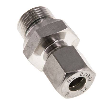 G 3/8'' Außengewinde x 8L Edelstahl-Verschraubung mit FKM-Dichtung 315 bar DIN 2353