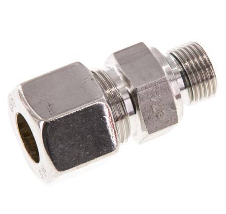 G 3/8'' Außengewinde x 14S Edelstahl-Kompressionsverschraubung mit FKM-Dichtung 630 bar DIN 2353