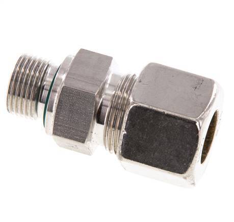 G 3/8'' Außengewinde x 14S Edelstahl-Kompressionsverschraubung mit FKM-Dichtung 630 bar DIN 2353