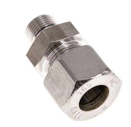 G 3/8'' Außengewinde x 16S Edelstahl-Kompressionsverschraubung mit FKM-Dichtung 400 bar DIN 2353