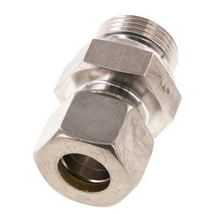 G 1'' Außengewinde x 20S Edelstahl Verschraubung mit FKM Dichtung 400 Bar DIN 2353