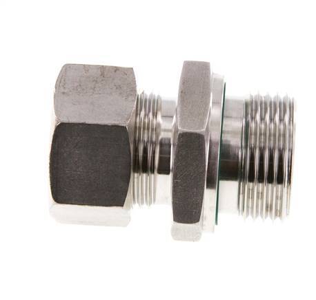 G 1'' Außengewinde x 22L Edelstahl Verschraubung mit FKM Dichtung 160 Bar DIN 2353
