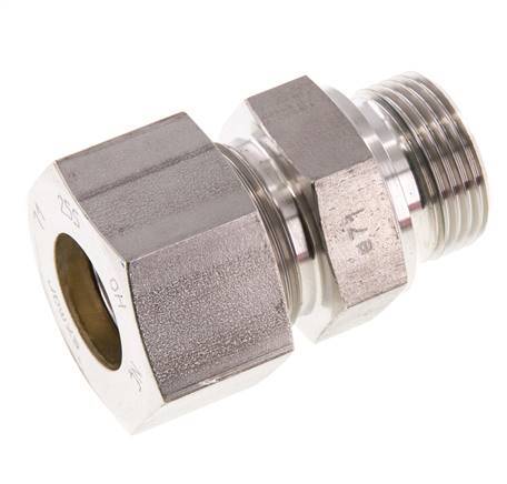 G 1'' Außengewinde x 25S Edelstahl Verschraubung mit FKM Dichtung 400 Bar DIN 2353