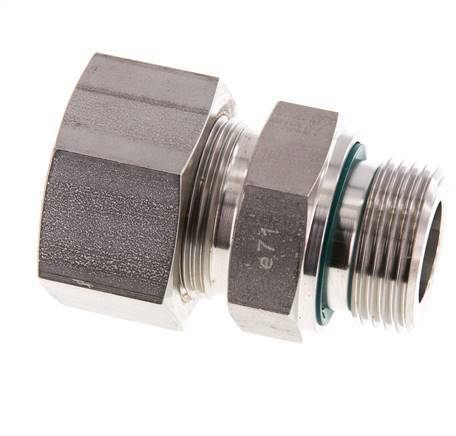 G 1'' Außengewinde x 25S Edelstahl Verschraubung mit FKM Dichtung 400 Bar DIN 2353