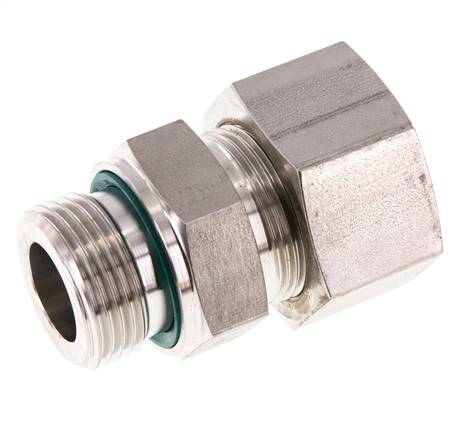 G 1'' Außengewinde x 25S Edelstahl Verschraubung mit FKM Dichtung 400 Bar DIN 2353