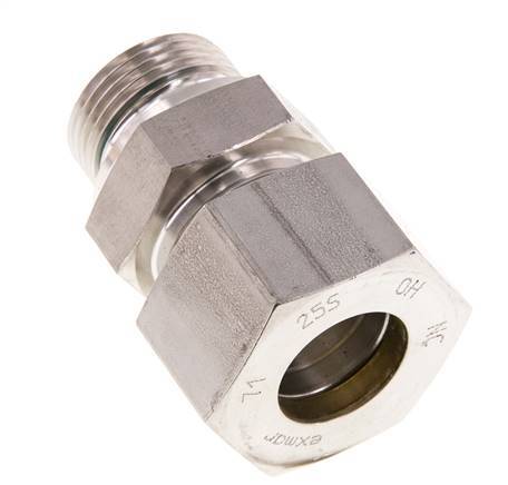 G 1'' Außengewinde x 25S Edelstahl Verschraubung mit FKM Dichtung 400 Bar DIN 2353