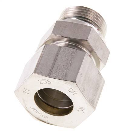 G 1'' Außengewinde x 25S Edelstahl Verschraubung mit FKM Dichtung 400 Bar DIN 2353