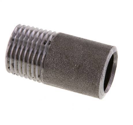 R 1/2'' Male x 21.3mm Steel Pipe Nipple with Welding End 50 Bar DIN 2982 - 40mm [5 Pieces]