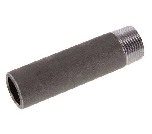 R 1'' Male x 33.7mm Steel Pipe Nipple with Welding End 50 Bar DIN 2982 - 120mm [2 Pieces]