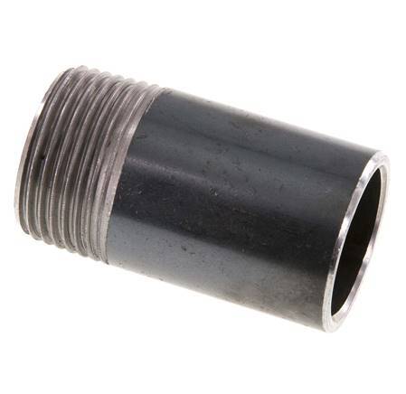 R 1'' Male x 33.7mm Steel Pipe Nipple with Welding End 50 Bar DIN 2982 - 60mm [2 Pieces]