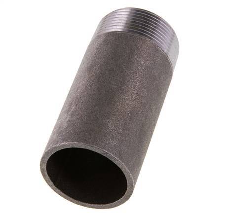R 1 1/2'' Male x 48.3mm Steel Pipe Nipple with Welding End 50 Bar DIN 2982 - 100mm [2 Pieces]