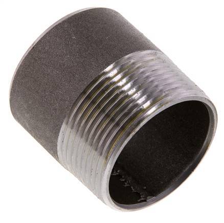 R 1 1/2'' Male x 48.3mm Steel Pipe Nipple with Welding End 50 Bar DIN 2982 - 50mm [2 Pieces]