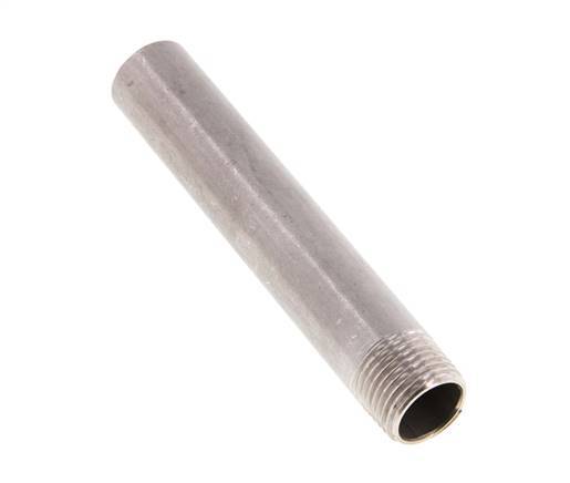 R 1/2'' Male x 21.3mm Stainless steel Pipe Nipple with Welding End 20 Bar DIN 2982 - 120mm