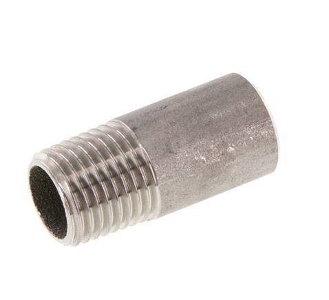 R 1/4'' Male x 13.5mm Stainless steel Pipe Nipple with Welding End 20 Bar DIN 2982 - 30mm [2 Pieces]