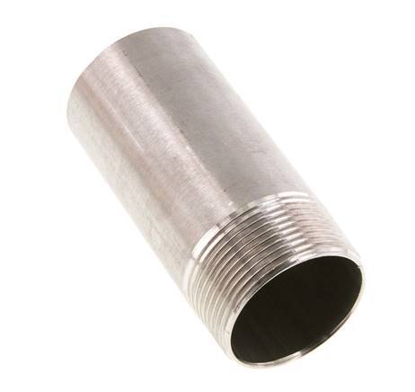 R 1 1/2'' Male x 48.3mm Stainless steel Pipe Nipple with Welding End 20 Bar DIN 2982 - 100mm