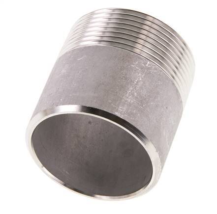 R 1 1/2'' Male x 48.3mm Stainless steel Pipe Nipple with Welding End 20 Bar DIN 2982 - 50mm