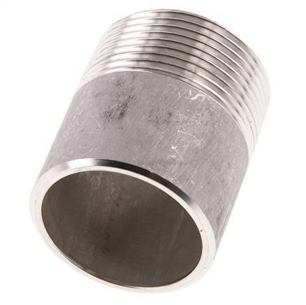 R 1 1/4'' Male x 42.4mm Stainless steel Pipe Nipple with Welding End 20 Bar DIN 2982 - 50mm