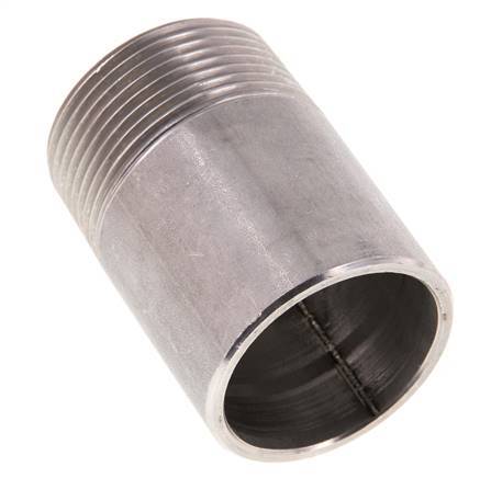 R 1 1/4'' Male x 42.4mm Stainless steel Pipe Nipple with Welding End 20 Bar DIN 2982 - 60mm