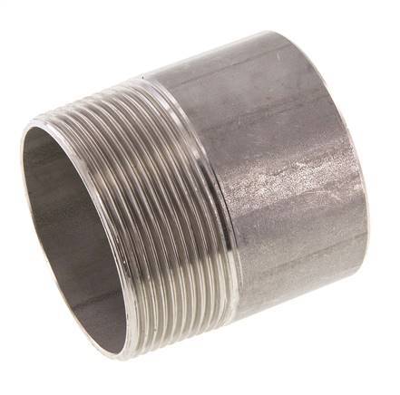 R 2'' Male x 60.3mm Stainless steel Pipe Nipple with Welding End 20 Bar DIN 2982 - 60mm