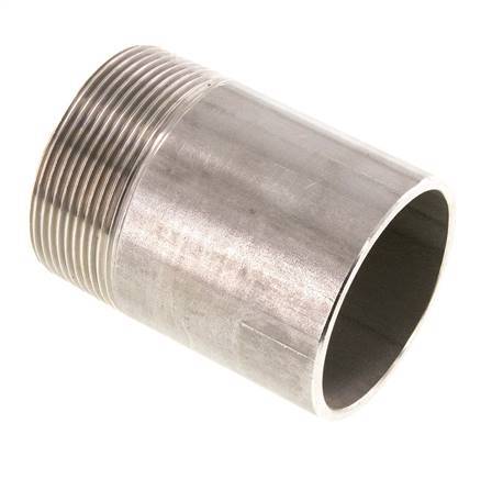 R 2'' Male x 60.3mm Stainless steel Pipe Nipple with Welding End 20 Bar DIN 2982 - 80mm