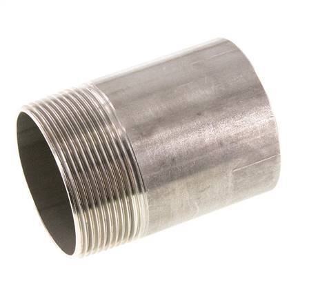 R 2'' Male x 60.3mm Stainless steel Pipe Nipple with Welding End 20 Bar DIN 2982 - 80mm