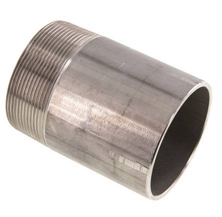 R 2 1/2'' Male x 76.1mm Stainless steel Pipe Nipple with Welding End 20 Bar DIN 2982 - 100mm