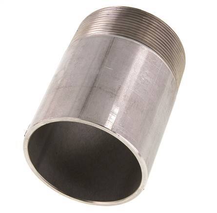 R 2 1/2'' Male x 76.1mm Stainless steel Pipe Nipple with Welding End 20 Bar DIN 2982 - 100mm