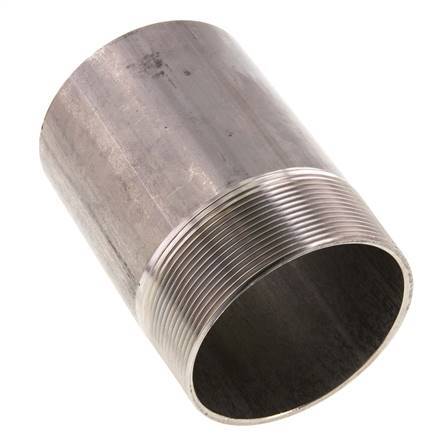 R 3'' Male x 88.9mm Stainless steel Pipe Nipple with Welding End 20 Bar DIN 2982 - 120mm