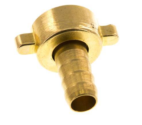 G 1/2'' x 10mm Brass Hose barb with NBR Seal and Wing Nut 16 Bar [2 Pieces]