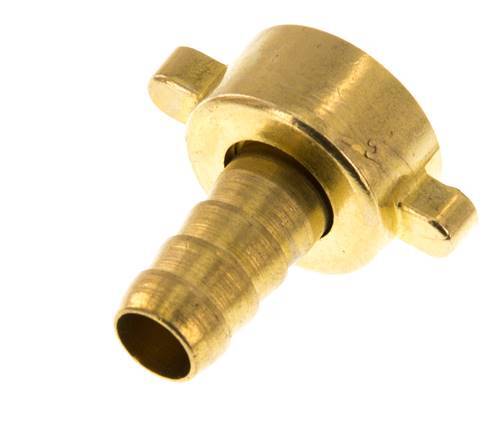 G 1/2'' x 10mm Brass Hose barb with NBR Seal and Wing Nut 16 Bar [2 Pieces]