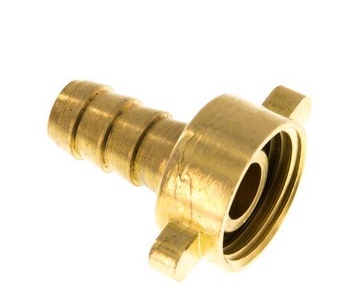 G 1/2'' x 10mm Brass Hose barb with NBR Seal and Wing Nut 16 Bar [2 Pieces]