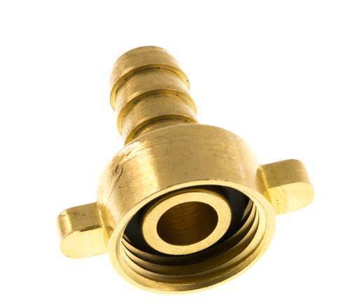 G 1/2'' x 10mm Brass Hose barb with NBR Seal and Wing Nut 16 Bar [2 Pieces]