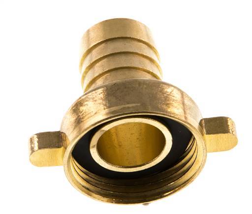 G 1'' x 19mm Brass Hose barb with NBR Seal and Wing Nut 16 Bar [2 Pieces]