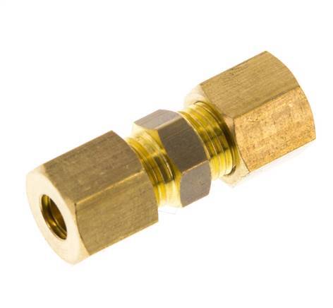 6mm Brass Straight Compression Fitting 150 Bar DIN EN 1254-2 [2 Pieces]