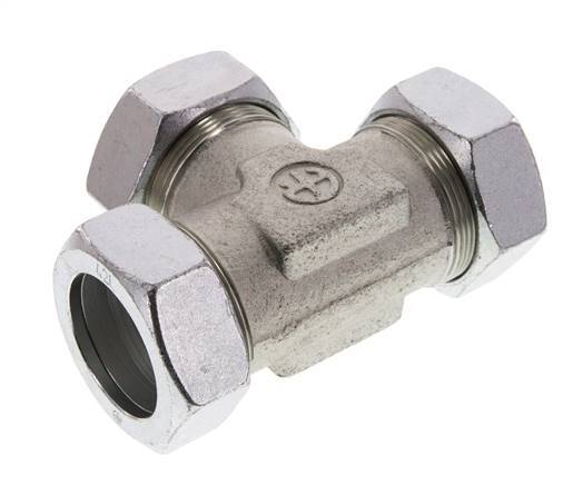 42L Verzinktes Stahl T-Stück Schneidring 160 Bar DIN 2353