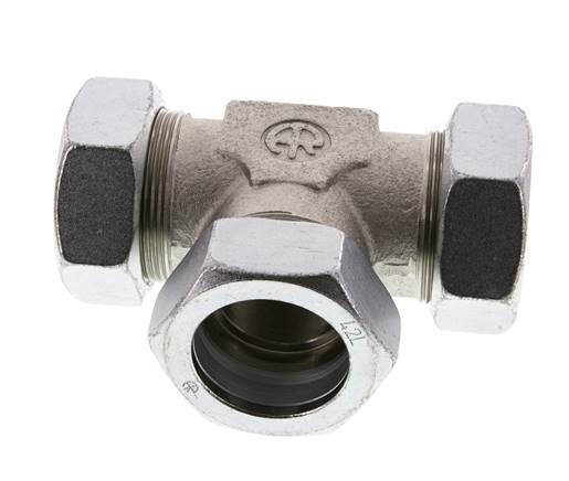 42L Verzinktes Stahl T-Stück Schneidring 160 Bar DIN 2353