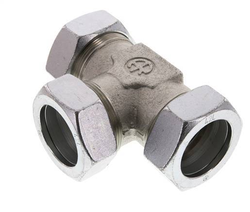 42L Verzinktes Stahl T-Stück Schneidring 160 Bar DIN 2353