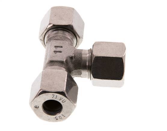 10S Edelstahl T-Stück Schneidring 630 Bar DIN 2353