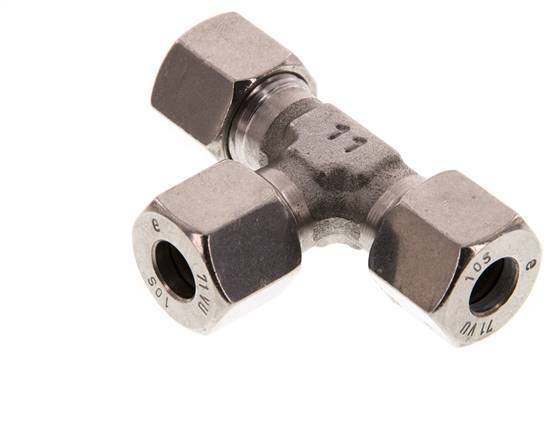 10S Edelstahl T-Stück Schneidring 630 Bar DIN 2353