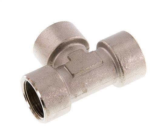 G 3/4'' T-Stück aus Messing vernickelt 16 bar