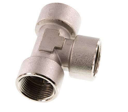 G 3/4'' T-Stück aus Messing vernickelt 16 bar