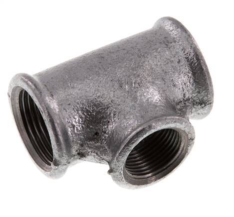 Rp 1'' x Rp 3/4'' Zinc plated Cast iron Tee 25 Bar [2 Pieces]