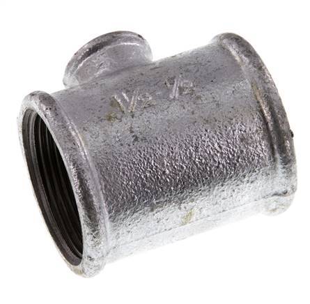 Rp 1 1/2'' x Rp 1/2'' Verzinktes Gusseisen T 25 Bar