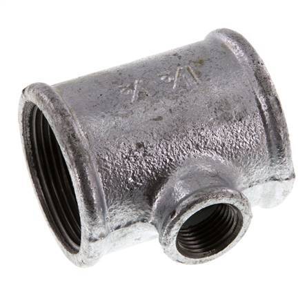 Rp 1 1/2'' x Rp 1/2'' Verzinktes Gusseisen T 25 Bar