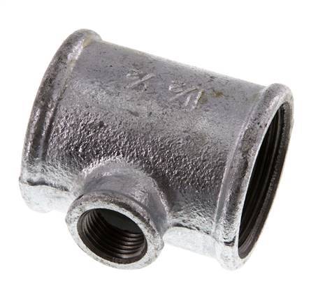 Rp 1 1/2'' x Rp 1/2'' Verzinktes Gusseisen T 25 Bar