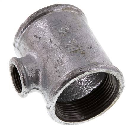 Rp 1 1/2'' x Rp 1/2'' Verzinktes Gusseisen T 25 Bar