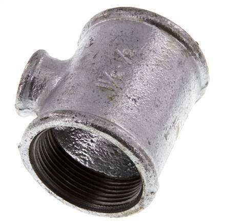 Rp 1 1/2'' x Rp 1/2'' Verzinktes Gusseisen T 25 Bar