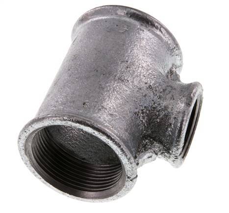 Rp 1 1/2'' x Rp 1'' Verzinktes Gusseisen T 25 Bar